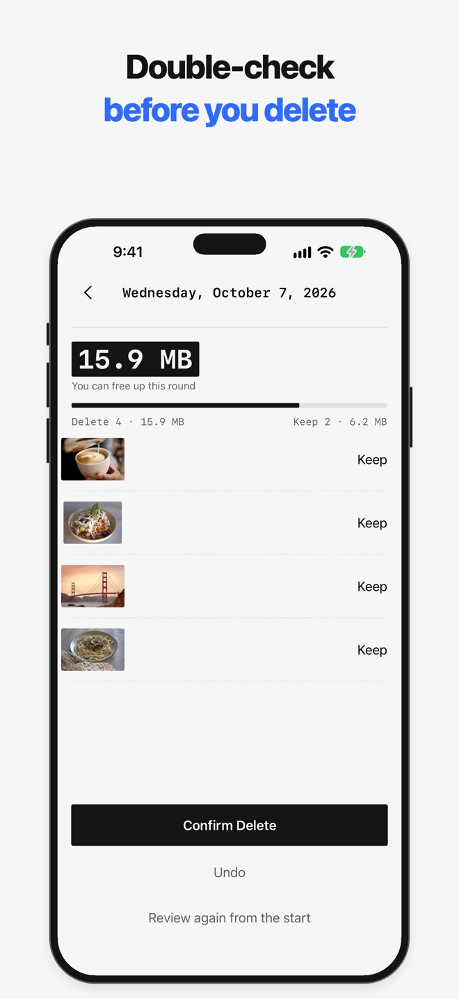 App Store screenshot: double-check before you delete.